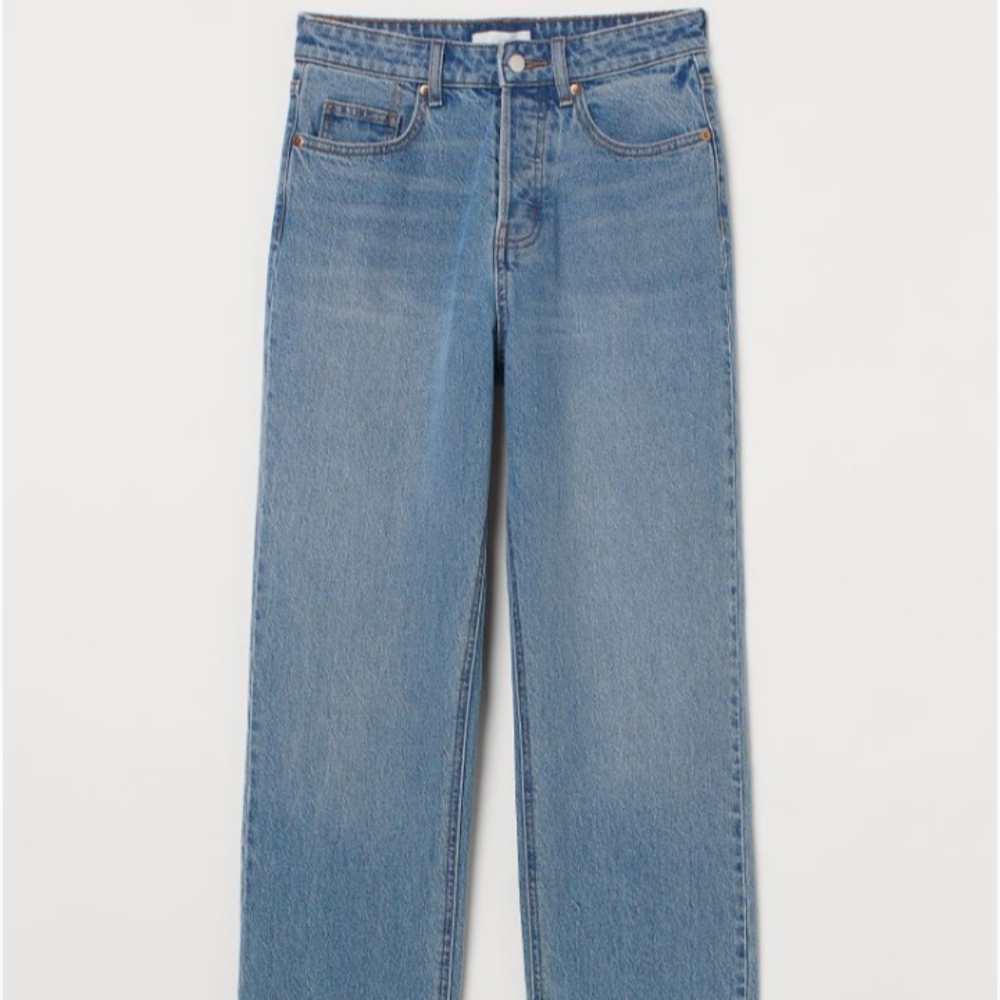 H&M Straight High Ankle Jeans in 'Light Denim Blue', Size 6 - Picture 5 of 12